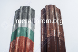 Штакетник металлический полукруглый 110 мм (Порошковая покраска, двухстороннее покрытие Антик)