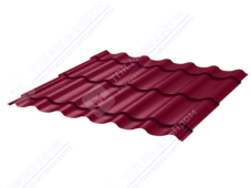 Металлочерепица МЧ2 Монтеррей Макси 0,5 ПЭ RAL3005 красное вино
