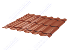 Металлочерепица МЧ2 Монтеррей Макси 0,45 Sunmatt RAL8004 коричневая медь