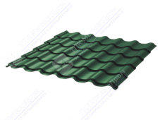 Металлочерепица МЧ2 Монтеррей Ретро 0,45 ПЭ RAL6005 зеленый мох