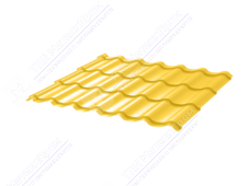 Металлочерепица МЧ2 Монтеррей Ретро 0,45 ПЭ RAL1018 цинково-желтый