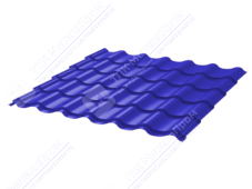 Металлочерепица МЧ2 Монтеррей Ретро 0,5 ПЭ RAL5002 ультрамарин