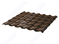 Металлочерепица МЧ2 Монтеррей Ретро 0,5 Стальной бархат RAL8017 шоколад