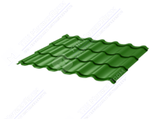 Металлочерепица МЧ2 Монтеррей 0,45 ПЭ RAL6002 зеленый лист