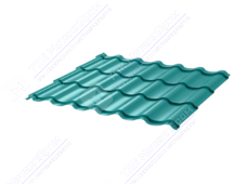 Металлочерепица МЧ2 СуперМонтеррей 0,4 ПЭ RAL5021 морская волна