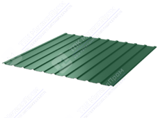 Профнастил полимер С10 0,5 1130/1155 ПЭ RAL6005 зеленый мох