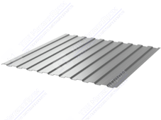 Профнастил полимер С8 0,45 ТУ 1150/1200 ПЭ RAL9006 белый алюминий