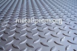 Лист нержавеющий горячекатаный, рифленый (чечевица) AISI 304 (08Х18Н10) 3х1250х2500 мм